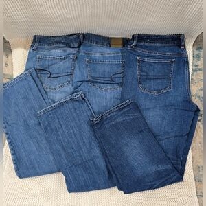Lot of 3 American Eagle Tomgirl jeans size 14 Long vintage